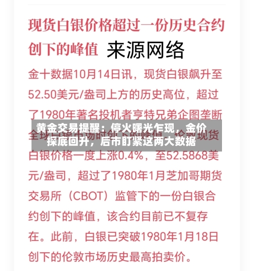 黄金交易提醒：停火曙光乍现，金价探底回升，后市盯紧这两大数据-第3张图片