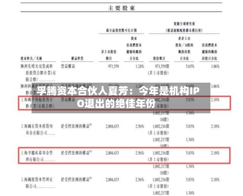 孚腾资本合伙人夏芳：今年是机构IPO退出的绝佳年份-第3张图片