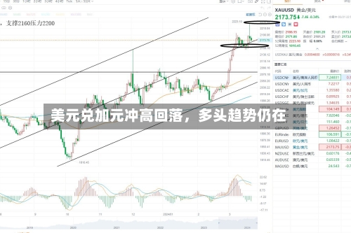 美元兑加元冲高回落，多头趋势仍在