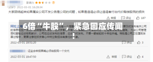6倍“牛股”，紧急回应传闻！-第2张图片