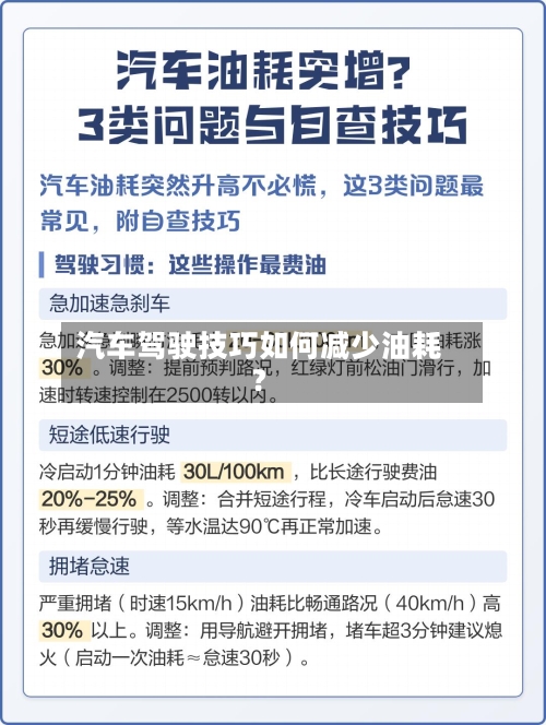 汽车驾驶技巧如何减少油耗？