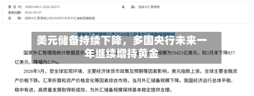 美元储备持续下降，多国央行未来一年继续增持黄金-第3张图片