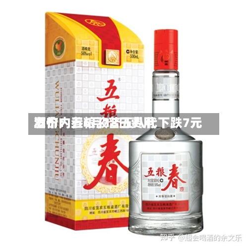 酒价内参6月18日费用发布：五粮液普五八代下跌7元