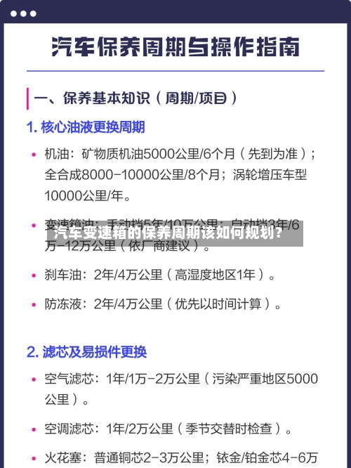 汽车变速箱的保养周期该如何规划？