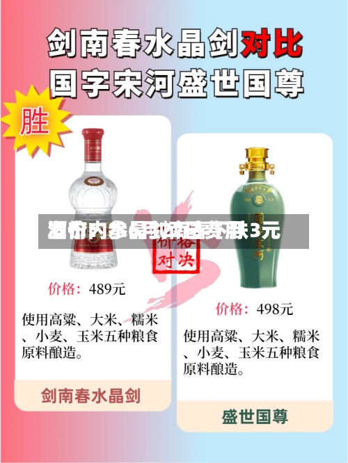 酒价内参6月22日费用发布：水晶剑南春下跌3元