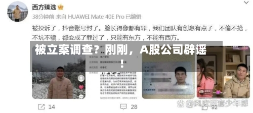 被立案调查？刚刚，A股公司辟谣！-第2张图片