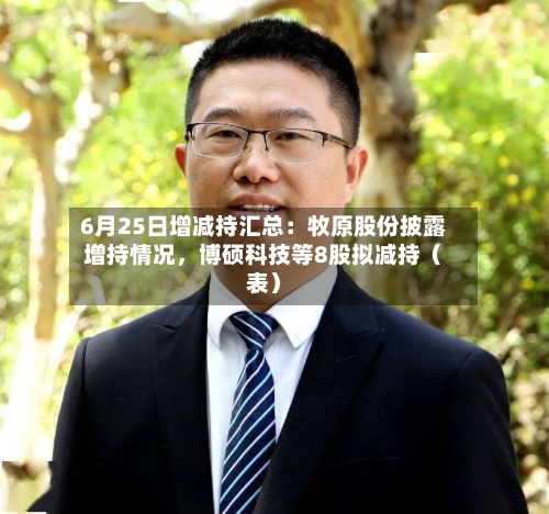 6月25日增减持汇总：牧原股份披露增持情况，博硕科技等8股拟减持（表）-第2张图片