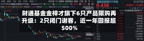 财通基金金梓才旗下6只产品限购再升级：2只闭门谢客	，近一年回报超500%-第3张图片