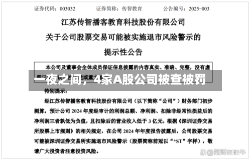 一夜之间	，4家A股公司被查被罚-第3张图片