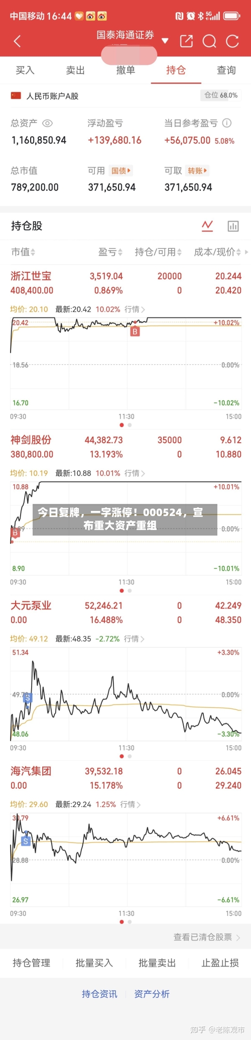 今日复牌，一字涨停！000524	，宣布重大资产重组-第3张图片